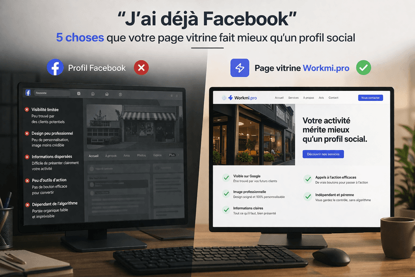"J'ai déjà Facebook" — 5 choses que votre page vitrine fait mieux qu'un profil social